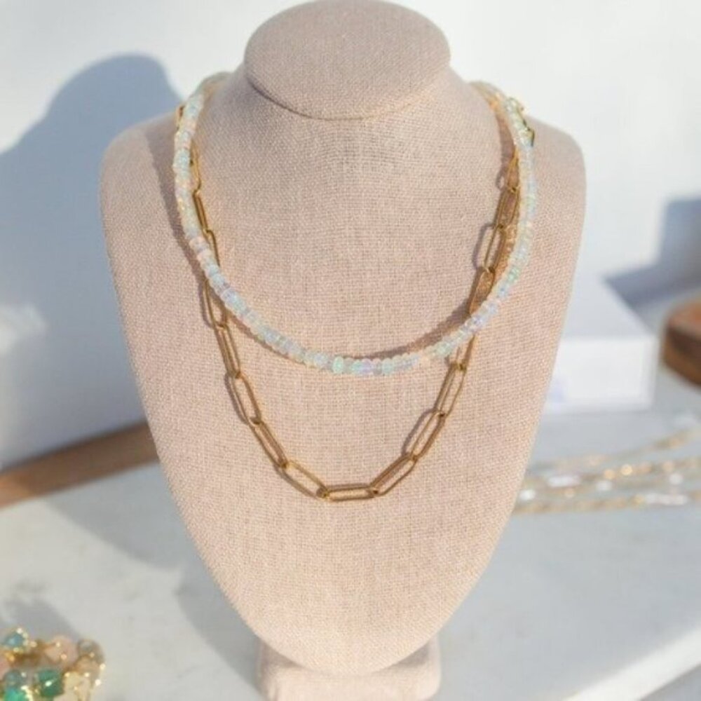Layering Gold Paperclip Chain Necklace Versatile Waterproof Jewelry for Everyday - Picture 6 of 11